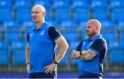 27 July 2023; Lineout coach John Fairley, left, and scrum and defence coach Niall Kane during a Leinster Rugby women's training session at Energia Park in Dublin. Photo by Seb Daly/Sportsfile