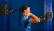 27 July 2023; Jade Gaffney during a Leinster Rugby women's gym at the Ken Wall Centre of Excellence in Dublin. Photo by Seb Daly/Sportsfile