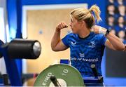 27 July 2023; Ailsa Hughes during a Leinster Rugby women's gym at the Ken Wall Centre of Excellence in Dublin. Photo by Seb Daly/Sportsfile