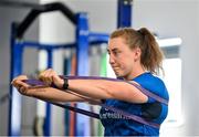 27 July 2023; Molly Boyne during a Leinster Rugby women's gym at the Ken Wall Centre of Excellence in Dublin. Photo by Seb Daly/Sportsfile
