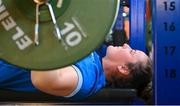 27 July 2023; Nikki Caughey during a Leinster Rugby women's gym at the Ken Wall Centre of Excellence in Dublin. Photo by Seb Daly/Sportsfile