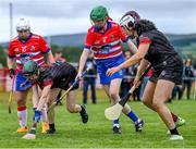 27 July 2023; Action between Canada and US Warriors during day four of the FRS Recruitment GAA World Games 2023 at the Owenbeg Centre of Excellence in Dungiven, Derry. Photo by Piaras Ó Mídheach/Sportsfile