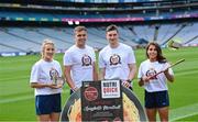 28 July 2023; In attendance, from left, Armagh ladies footballer Kelly Mallon, Roscommon footballer Enda Smith, Clare hurler David Fitzgerald and Waterford camogie player Niamh Rockett, and at the NutriQuick GAA/GPA Product Endorsement Partnership launch at Croke Park in Dublin. Photo by David Fitzgerald/Sportsfile