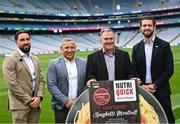 28 July 2023; In attendance, from left, CEO and Founder of Nutriquick Dean Siney, Director of Nutriquick Tom Gannon, Croke Park Stadium and Commercial Director Peter McKenna and GPA chief executive officer Tom Parsons at the NutriQuick GAA/GPA Product Endorsement Partnership launch at Croke Park in Dublin. Photo by David Fitzgerald/Sportsfile