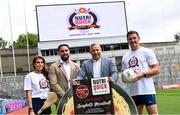 28 July 2023; In attendance, from left, Waterford camogie player Niamh Rockett, CEO and Founder of Nutriquick Dean Siney, Director of Nutriquick Tom Gannon and Galway footballer Shane Walsh at the NutriQuick GAA/GPA Product Endorsement Partnership launch at Croke Park in Dublin. Photo by David Fitzgerald/Sportsfile