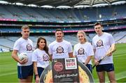 28 July 2023; In attendance, from left, Roscommon footballer Enda Smith, Waterford camogie player Niamh Rockett, Galway footballer Shane Walsh, Armagh ladies footballer Kelly Mallon and Clare hurler David Fitzgerald at the NutriQuick GAA/GPA Product Endorsement Partnership launch at Croke Park in Dublin. Photo by David Fitzgerald/Sportsfile