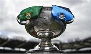 28 July 2023; The Sam Maguire cup is pictured with the jerseys of Dublin and Kerry ahead of the GAA All-Ireland Senior Football Championship Final between Dublin and Kerry at Croke Park on Sunday. Photo by David Fitzgerald/Sportsfile