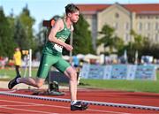 28 July 2023; Jason O'Reilly of Team Ireland before competing in the boy's medley relay during day five of the 2023 Summer European Youth Olympic Festival at Poljane Athletics Stadium in Maribor, Slovenia. Photo by Tyler Miller/Sportsfile