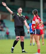 28 July 2023; Referee Eoghan O'Neill  during the LGFA All-Ireland U16 A Championship final replay match between Cork and Cavan at TUS Gaelic Grounds in Limerick. Photo by Michael P Ryan/Sportsfile