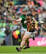23 July 2023; Richie Hogan of Kilkenny in action against William O'Donoghue of Limerick during the GAA Hurling All-Ireland Senior Championship final match between Kilkenny and Limerick at Croke Park in Dublin. Photo by Brendan Moran/Sportsfile