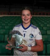 28 July 2023; Fainche Higgins of Cavan after the  LGFA All-Ireland U16 A Championship final replay match between Cork and Cavan at TUS Gaelic Grounds in Limerick. Photo by Michael P Ryan/Sportsfile