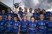 28 July 2023; Cavan players celebrate after the LGFA All-Ireland U16 A Championship final replay match between Cork and Cavan at TUS Gaelic Grounds in Limerick. Photo by Michael P Ryan/Sportsfile