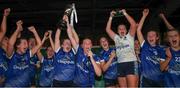 28 July 2023; Cavan players celebrate after the LGFA All-Ireland U16 A Championship final replay match between Cork and Cavan at TUS Gaelic Grounds in Limerick. Photo by Michael P Ryan/Sportsfile