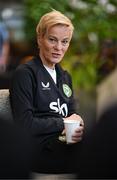 29 July 2023; Manager Vera Pauw speaks to media at the Emporium Hotel South Bank in Brisbane, Australia, ahead of their final Group B match of the FIFA Women's World Cup 2023, against Nigeria. Photo by Stephen McCarthy/Sportsfile
