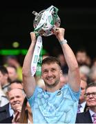 23 July 2023; Ciarán Barry of Limerick lifts the Liam MacCarthy Cup after the GAA Hurling All-Ireland Senior Championship final match between Kilkenny and Limerick at Croke Park in Dublin. Photo by Ramsey Cardy/Sportsfile