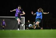 29 July 2023; Lucy Quinn has her shot blocked by Chloe Mustaki during a Republic of Ireland training session at Meakin Park in Brisbane, Australia, ahead of their final Group B match of the FIFA Women's World Cup 2023, against Nigeria. Photo by Stephen McCarthy/Sportsfile