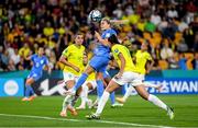 29 July 2023; Eugenie Le Sommer of France heads her side's opening goal during the FIFA Women's World Cup 2023 qualifying Group F match between France and Brazil at Brisbane Stadium in Brisbane, Australia. Photo by Mick O'Shea/Sportsfile