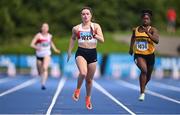 29 July 2023; Laura Nally of Galway City Harriers AC, competes in the women's 200m heats during day one of the 123.ie National Senior Outdoor Championships at Morton Stadium in Dublin. Photo by Sam Barnes/Sportsfile