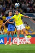 29 July 2023; Andressa Alves da Silva of Brazil in action against Sakina Karchaoui of France during the FIFA Women's World Cup 2023 qualifying Group F match between France and Brazil at Brisbane Stadium in Brisbane, Australia. Photo by Mick O'Shea/Sportsfile