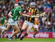 23 July 2023; TJ Reid of Kilkenny in action against David Reidy of Limerick during the GAA Hurling All-Ireland Senior Championship final match between Kilkenny and Limerick at Croke Park in Dublin. Photo by Piaras Ó Mídheach/Sportsfile