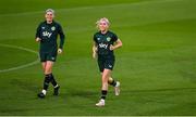 29 July 2023; Denise O'Sullivan and Sinead Farrelly, left, during a Republic of Ireland training session at Meakin Park in Brisbane, Australia, ahead of their final Group B match of the FIFA Women's World Cup 2023, against Nigeria. Photo by Stephen McCarthy/Sportsfile