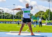 29 July 2023; Eric Favors of Raheny Shamrock AC, Dublin, competes in the men's shot put during day one of the 123.ie National Senior Outdoor Championships at Morton Stadium in Dublin. Photo by Stephen Marken/Sportsfile