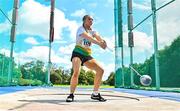 29 July 2023; Eadaoin Coady of St Abbans AC, Laois, competes in the women's hammer during day one of the 123.ie National Senior Outdoor Championships at Morton Stadium in Dublin. Photo by Sam Barnes/Sportsfile