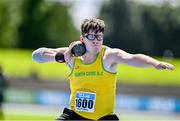 29 July 2023; Callum Keating of North Cork AC, Cork, competes in the men's shot put during day one of the 123.ie National Senior Outdoor Championships at Morton Stadium in Dublin. Photo by Stephen Marken/Sportsfile
