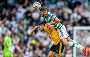 29 July 2023; Greg Taylor of Celtic in action against Pedro Neto of Wolverhampton Wanderers during the pre-season friendly match between Celtic and Wolverhampton Wanderers at the Aviva Stadium in Dublin. Photo by Seb Daly/Sportsfile