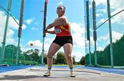 29 July 2023; Margaret Hayden of Tallaght AC, Dublin, competes in the women's hammer during day one of the 123.ie National Senior Outdoor Championships at Morton Stadium in Dublin. Photo by Sam Barnes/Sportsfile