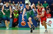 29 July 2023; CJ Fulton of Ireland in action against Borna Kapusta of Croatia during the FIBA Men's EuroBasket 2025 Qualifier match between Ireland and Croatia at National Basketball Arena in Dublin. Photo by Brendan Moran/Sportsfile