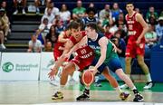 29 July 2023; CJ Fulton of Ireland is guarded by Roko Badzim of Croatia during the FIBA Men's EuroBasket 2025 Qualifier match between Ireland and Croatia at National Basketball Arena in Dublin. Photo by Brendan Moran/Sportsfile