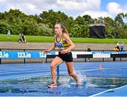 29 July 2023; Michelle Finn of Leevale AC, Cork, competes in the women's  3000m steeple chase during day one of the 123.ie National Senior Outdoor Championships at Morton Stadium in Dublin. Photo by Stephen Marken/Sportsfile