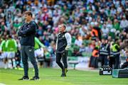 29 July 2023; Celtic manager Brendan Rodgers during the pre-season friendly match between Celtic and Wolverhampton Wanderers at the Aviva Stadium in Dublin. Photo by Seb Daly/Sportsfile