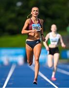29 July 2023; Sharlene Mawdsley of Newport AC, Tipperary, competes in the women's 400m during day one of the 123.ie National Senior Outdoor Championships at Morton Stadium in Dublin. Photo by Sam Barnes/Sportsfile