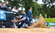 29 July 2023; Michael Alajiki of Dundealgan AC, Louth, competes in the men's triple jump during day one of the 123.ie National Senior Outdoor Championships at Morton Stadium in Dublin. Photo by Sam Barnes/Sportsfile