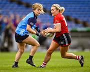 29 July 2023; Katie Quirke of Cork in action against Martha Byrne of Dublin during the TG4 LGFA All-Ireland Senior Championship semi-final match between Dublin and Cork at Semple Stadium in Thurles, Tipperary. Photo by Piaras Ó Mídheach/Sportsfile