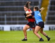 29 July 2023; Ciara O'Sullivan of Cork in action against Aoife Kane of Dublin during the TG4 LGFA All-Ireland Senior Championship semi-final match between Dublin and Cork at Semple Stadium in Thurles, Tipperary. Photo by Piaras Ó Mídheach/Sportsfile