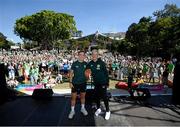30 July 2023; Manager Vera Pauw and captain Katie McCabe during a Republic of Ireland visit to the FIFA Fan Festival at South Bank Parklands in Brisbane, Australia, ahead of their final Group B match of the FIFA Women's World Cup 2023, against Nigeria. Photo by Stephen McCarthy/Sportsfile