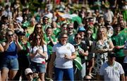 30 July 2023; Supporters during a Republic of Ireland takeover of the FIFA Fan Festival at South Bank Parklands in Brisbane, Australia, ahead of their final Group B match of the FIFA Women's World Cup 2023, against Nigeria. Photo by Stephen McCarthy/Sportsfile