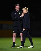 30 July 2023; Manager Vera Pauw, right, and Assistant manager Tom Elmes during a Republic of Ireland training session at Spencer Park in Brisbane, Australia, ahead of their final Group B match of the FIFA Women's World Cup 2023, against Nigeria. Photo by Stephen McCarthy/Sportsfile