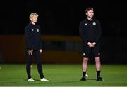 30 July 2023; Manager Vera Pauw, left, and Assistant manager Tom Elmes during a Republic of Ireland training session at Spencer Park in Brisbane, Australia, ahead of their final Group B match of the FIFA Women's World Cup 2023, against Nigeria. Photo by Stephen McCarthy/Sportsfile