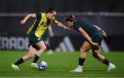 30 July 2023; Áine O'Gorman, left, and Katie McCabe during a Republic of Ireland training session at Spencer Park in Brisbane, Australia, ahead of their final Group B match of the FIFA Women's World Cup 2023, against Nigeria. Photo by Stephen McCarthy/Sportsfile