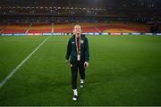 30 July 2023; Diane Caldwell during a Republic of Ireland stadium familiarisation at Brisbane Stadium in Brisbane, Australia, ahead of their final Group B match of the FIFA Women's World Cup 2023, against Nigeria. Photo by Stephen McCarthy/Sportsfile