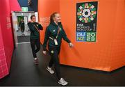 30 July 2023; Goalkeeper Courtney Brosnan during a Republic of Ireland stadium familiarisation at Brisbane Stadium in Brisbane, Australia, ahead of their final Group B match of the FIFA Women's World Cup 2023, against Nigeria. Photo by Stephen McCarthy/Sportsfile