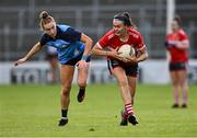 29 July 2023; Hannah Looney of Cork in action against Lauren Magee of Dublin during the TG4 LGFA All-Ireland Senior Championship semi-final match between Dublin and Cork at Semple Stadium in Thurles, Tipperary. Photo by Piaras Ó Mídheach/Sportsfile