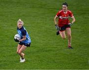 29 July 2023; Carla Rowe of Dublin in action against Hannah Looney of Cork during the TG4 LGFA All-Ireland Senior Championship semi-final match between Dublin and Cork at Semple Stadium in Thurles, Tipperary. Photo by Piaras Ó Mídheach/Sportsfile