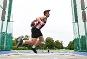 30 July 2023; Liam Shaw of Athenry AC, Galway, competes in the men's discus during day two of the 123.ie National Senior Outdoor Championships at Morton Stadium in Dublin. Photo by Sam Barnes/Sportsfile