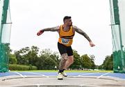 30 July 2023; Michael Healy of Leevale AC, Cork, competes in the men's discus during day two of the 123.ie National Senior Outdoor Championships at Morton Stadium in Dublin. Photo by Sam Barnes/Sportsfile