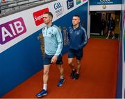 30 July 2023; Dublin players from left, Dean Rock and Con O'Callaghan before the GAA Football All-Ireland Senior Championship final match between Dublin and Kerry at Croke Park in Dublin. Photo by Eóin Noonan/Sportsfile